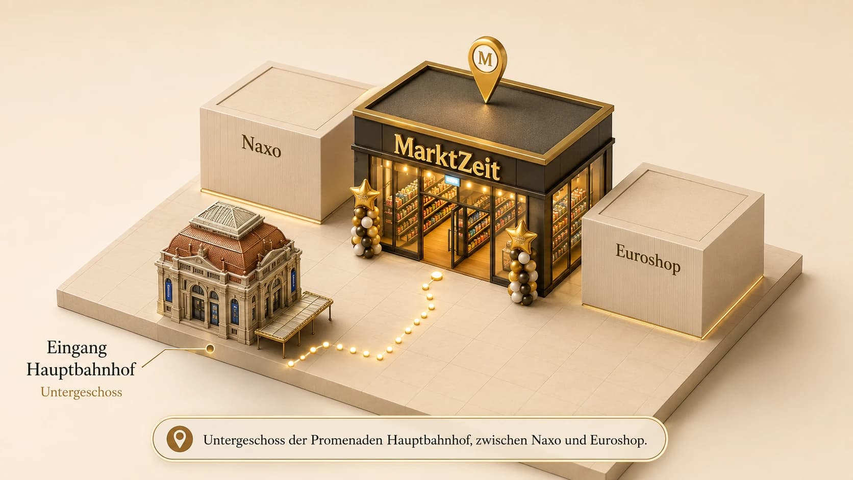 Untergeschoss der Promenaden Hauptbahnhof, zwischen Naxo und Euroshop.